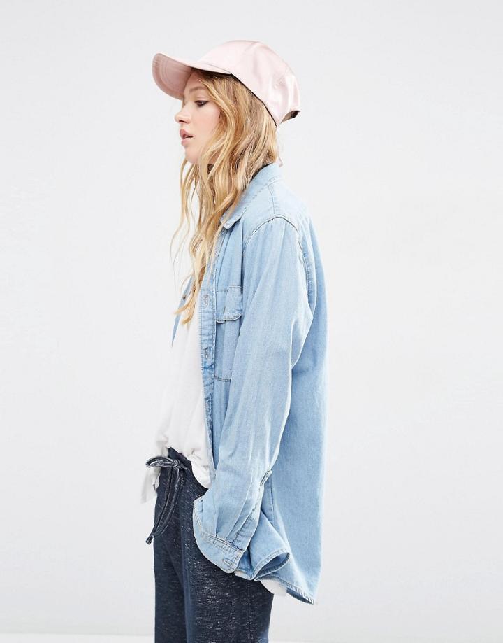 Asos Satin Baseball Cap - Pink