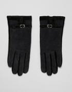 Barney's Originals Suede & Cord Mix Gloves - Black