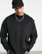 Asos Design Oversized High Neck Sweatshirt In Scuba-navy