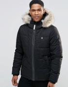 G-star Whistler Jacket With Faux Fur Hood - Black