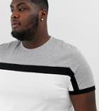 Asos Design Plus T-shirt With Color Block Panels In White - White