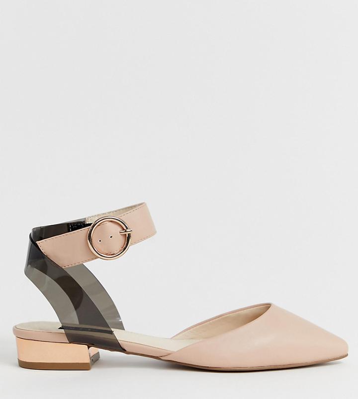 Blink Pointed Flat Ballet Shoes - Beige