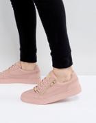 Glorious Gangsta London Zip Detail Sneakers In Pink - Pink