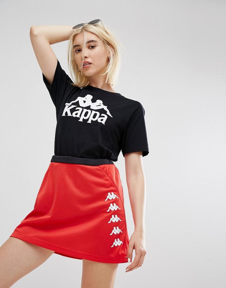 Kappa Boyfriend T-shirt With Front Logo - Black
