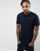 Asos Muscle Fit Knitted Polo Shirt In Navy - Navy