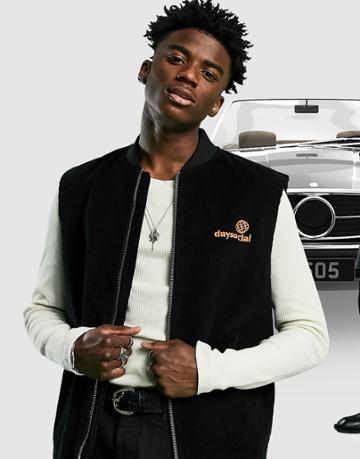 Asos Day Social Corduroy Vest-grey