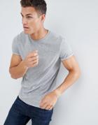 Asos Design T-shirt With Roll Sleeve In Gray - Gray