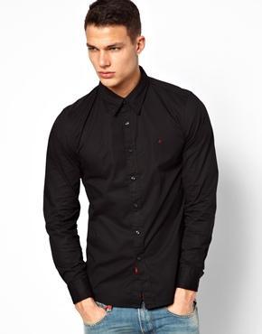 Replay Shirt Stretch Basic Logo - Black