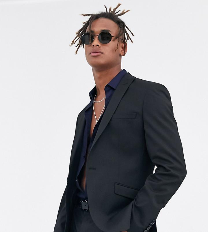 Heart And Dagger Skinny Suit Jacket In Black