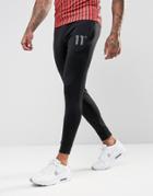 11 Degrees Skinny Track Joggers In Black - Black