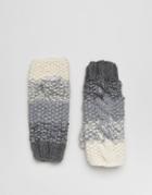 Genie By Eugenia Kim Carlie Cream And Gray Ombre Fingerless Cable Knit Gloves - Gray