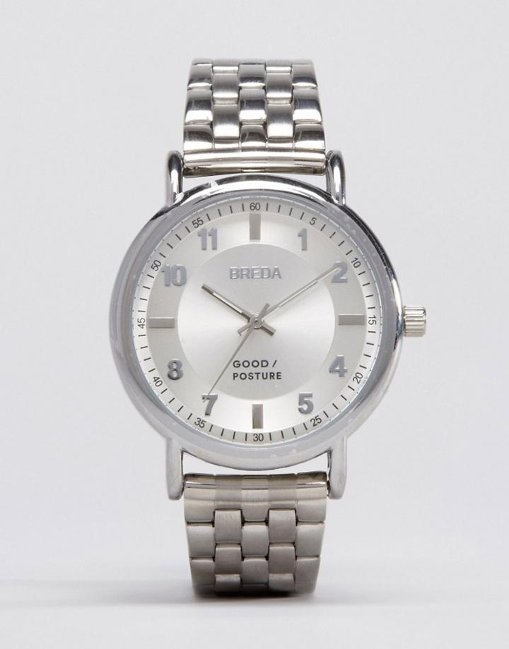 Breda Blossom Bracelet Watch In Silver - Silver