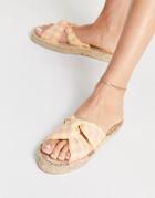 Asos Design Jolly Knotted Mule Espadrille In Yellow And Pink Gingham-multi