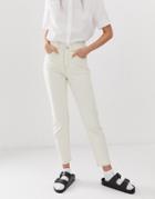 Selected Femme Ecru Mom Jeans-white