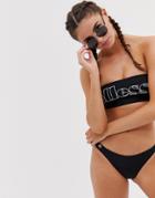 Ellesse Mix & Match High Leg Bikini Bottom In Black - Black
