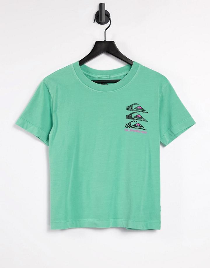 Quiksilver Colorful Land Cropped T-shirt In Green