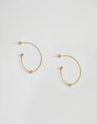 Made Wire Bead Hoop Earrings - Gold