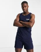 Jack & Jones Tank And Short Lounge Set In Navy