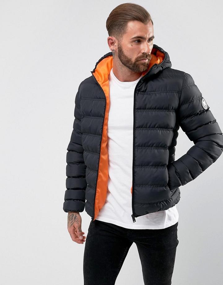 Good For Nothing Puffer Jacket In Black - Black