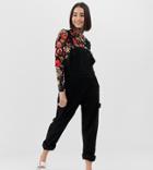 Monki Denim Overall With Organic Cotton In Black - Black