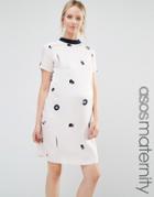 Asos Maternity T-shirt Dress In Polka Dot - Multi