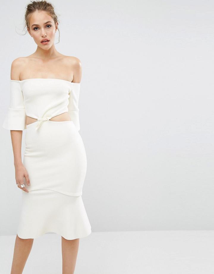 Bec & Bridge Gardenia Off Shoulder Dress - White