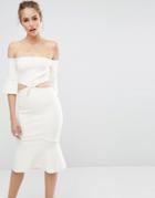 Bec & Bridge Gardenia Off Shoulder Dress - White