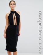 Asos Petite Bodycon Dress With Plunge Neckline - Black