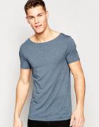 Asos Muscle T-shirt With Boat Neck In Dark Green - Dark Slate