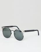 Quay Australia Cat Eye Brow Bar Sunglasses - Black