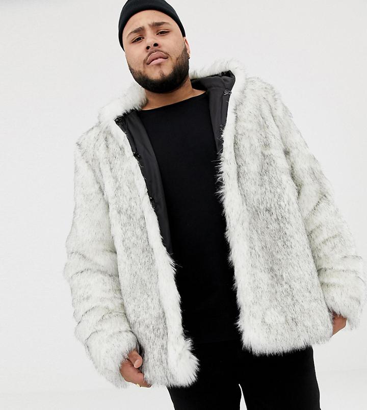 Asos Design Plus Faux Fur Bomber In White