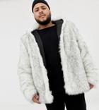Asos Design Plus Faux Fur Bomber In White
