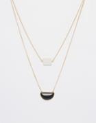 Asos Mono Stones Multirow Necklace - Gold