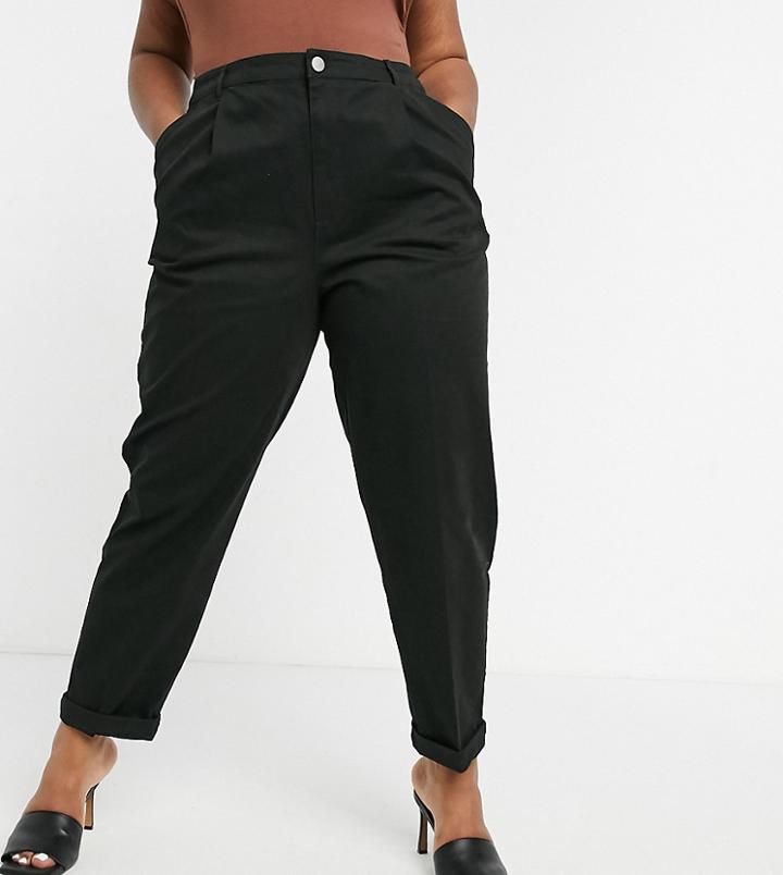 Asos Design Curve Hourglass Chino Pants In Black