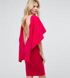 City Goddess Tall Midi Dress With Ruffle Sleeve - Pink