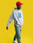 Asos Design Oversized Hoodie In Gray With Varsity Letter Patch-grey