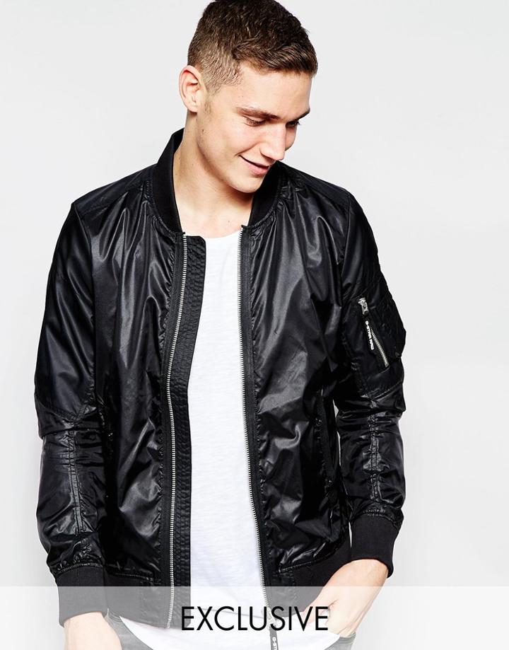 G-star Be Raw Exclusive To Asos Bomber Jacket Batt-a Nylon In Black - Black
