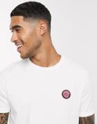 Pretty Green Live Forever Badge Logo T-shirt In White