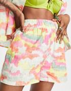 Asos Design Casual Short In Abstract Camo Print - Part Of A Set-multi
