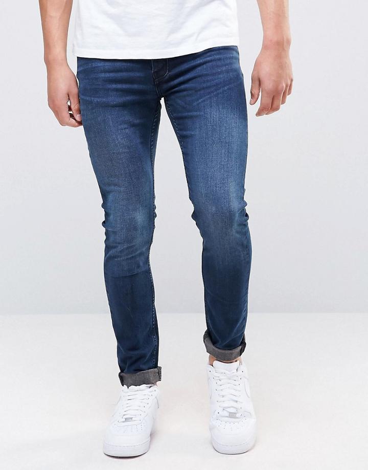Burton Menswear Super Skinny Dark Blue Jeans - Blue