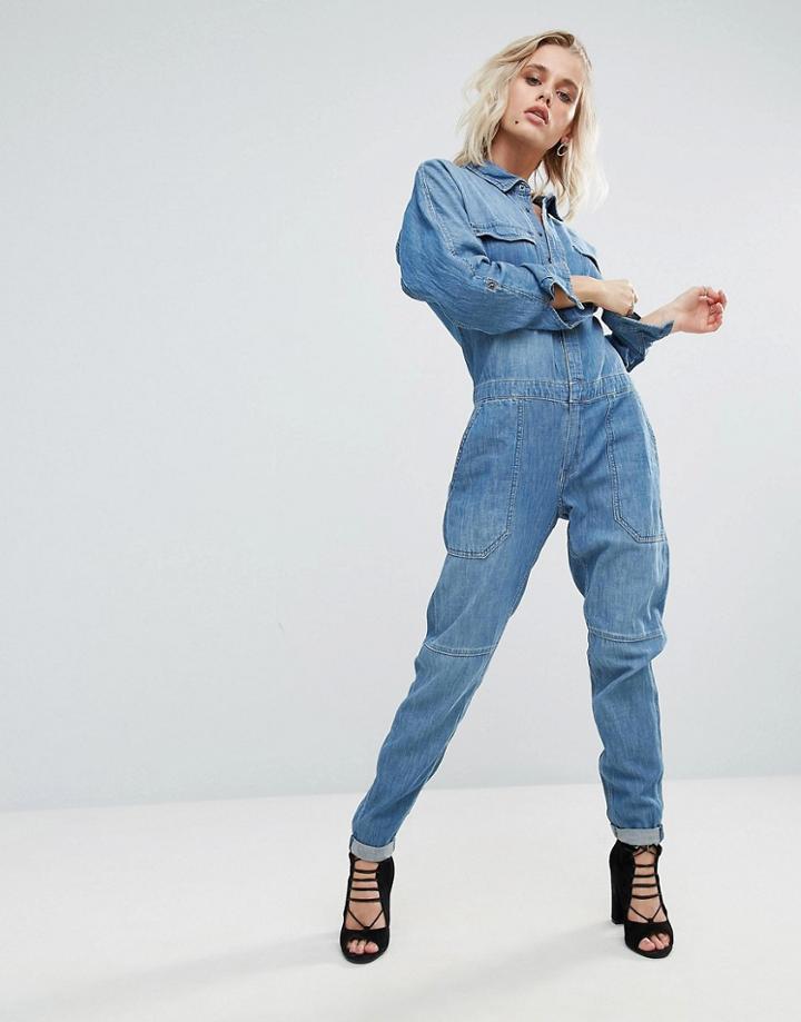 Blank Nyc Ex Ray Vision Relaxed Overalls - Blue