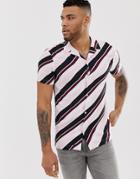 River Island Revere Striped Shirt In Pink - Pink