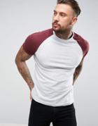 Brave Soul Contrast Raglan T-shirt - Red