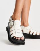 Asra Piper Leather Chunky Sandals In White