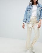 Asos Design Satin Combat Pants-cream