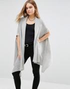 Noisy May Waterfall Sleeveless Cardigan - Gray
