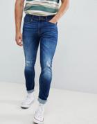 Burton Menswear Skinny Fit Jeans In Mid Wash - Blue