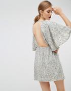 Asos Sequin Kimono Mini Dress - Gray