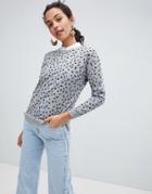 Esprit Leopard Print Sweatshirt - Gray