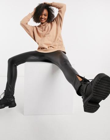 Asos Design Oversized Pannelled Hoodie In Washed Fawn-neutral